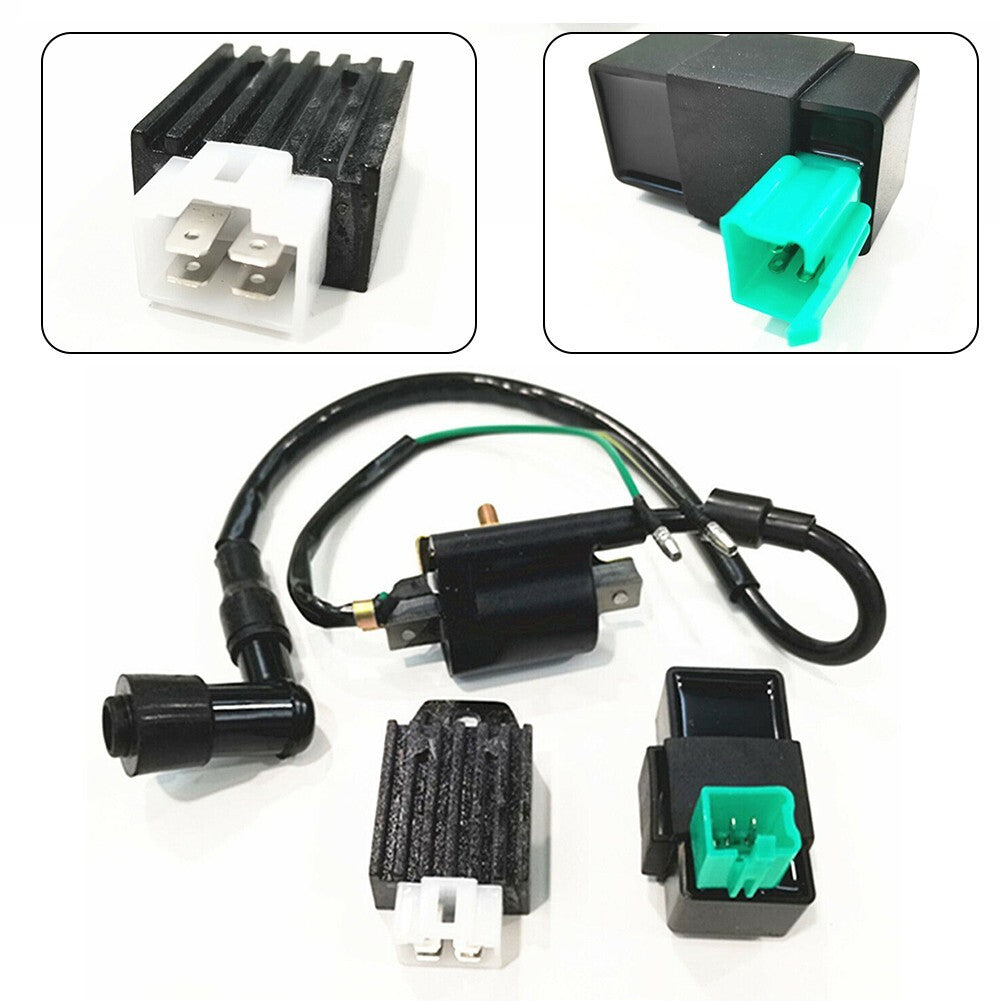 Motorcycle Ignition Coil Plug CDI Box Rectifier Regulator Kit Scooter Bike
