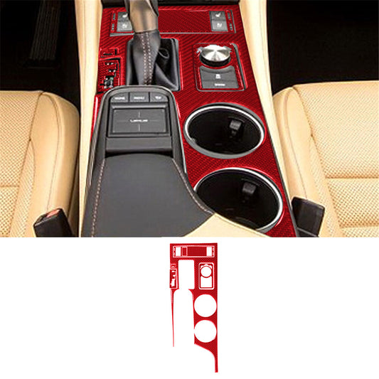 6X Red Carbon Fiber Gear Shift Panel Cover Trim for Lexus RC300 350 200T 2015-20