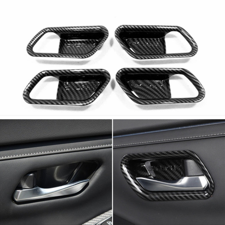 for Nissan Sentra 2020-2024 Carbon Fiber Inner Car Door Handle Bowl Cover Trim