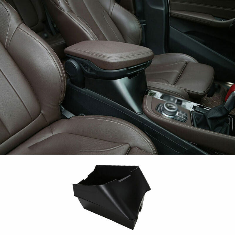for BMW X1 F48 2016-22 Matt Black Middle Console Armrest Heighten Storage Box 1P