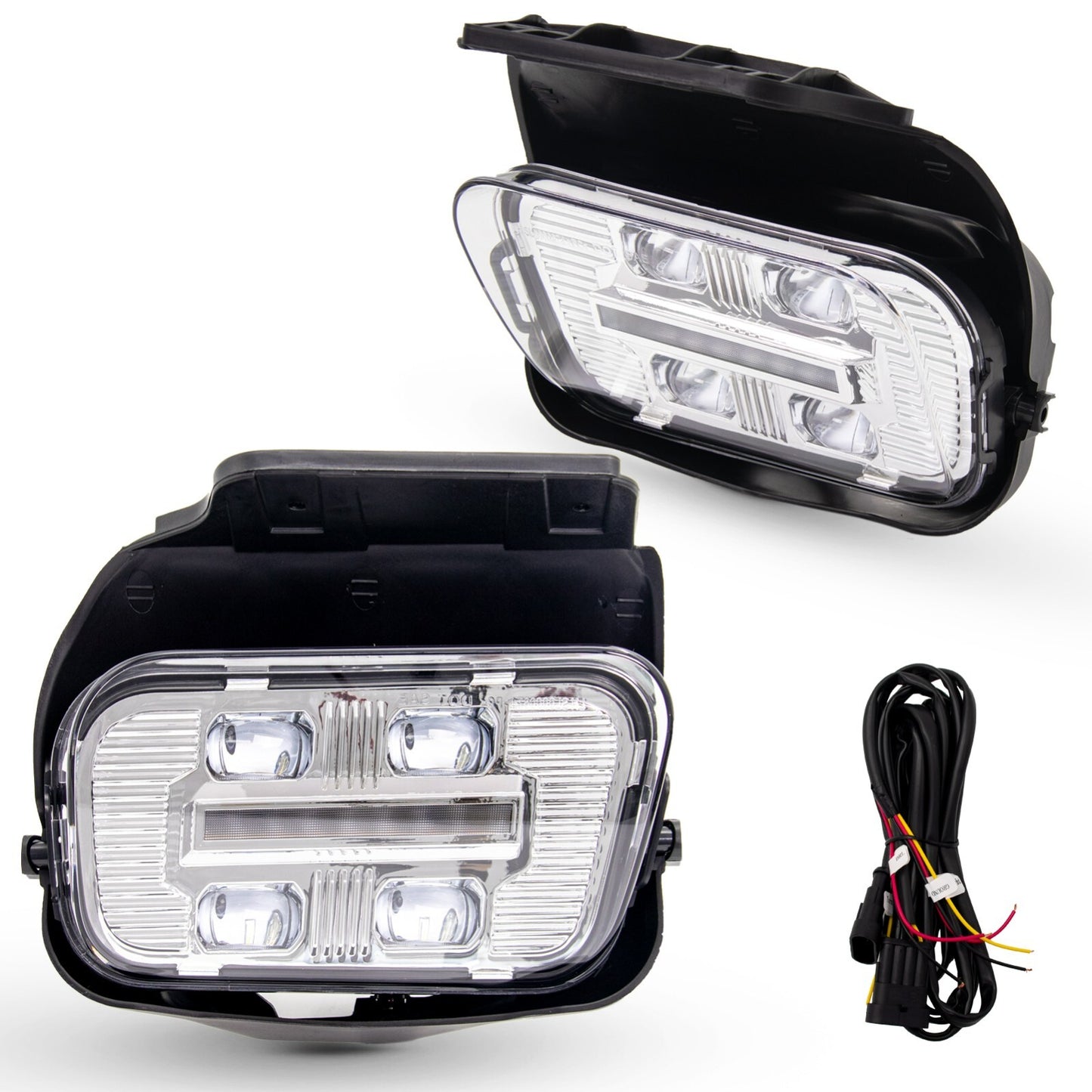 Suitable for 03-06 for Chevrolet Silverado avalanche bumper with new LED fog lights and driving lights.