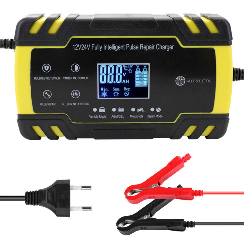 Car EU Plug Pulse Repair LCD Display for Smart Lead-Acid Automatic Battery Charger