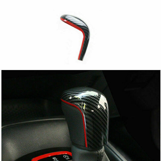 for Toyota for Corolla 2019-2023 Red+Carbon fiber Inner Gear Shift Knob Cover Trim