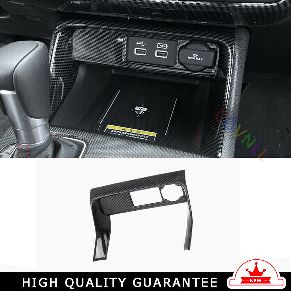 Console Cigarette Lighter Storage Box Trim for Honda for Civic 22-2023 Carbon Fiber