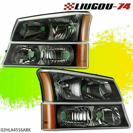 CHROME HOUSING CORNER HEADLIGHT BUMPER LAMPS Suitable for 03-06 SILVERADO AVALANCHE U