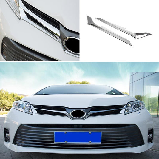 Cover Trim Front Chrome Style Fit for Toyota for Sienna 2018-2020 Grille Grill Strip