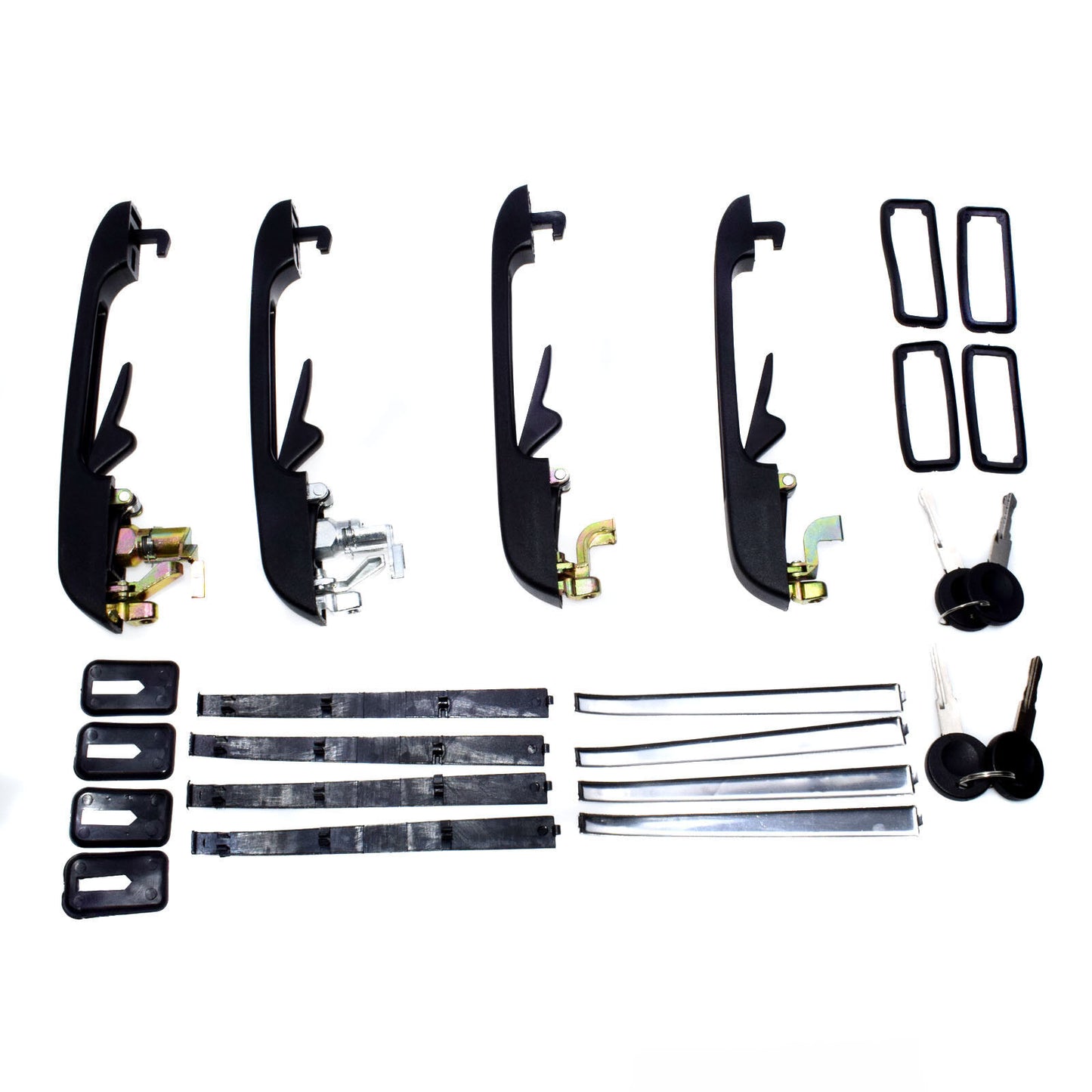 for VW for Golf for Jetta 191837205A 4Pcs Outer Door Handle Front Rear Left Right Black