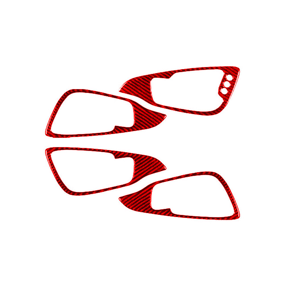 4X Red Carbon Fiber Door Handle Frame Cover Trim for Chrysler 200 2015-17 Type A