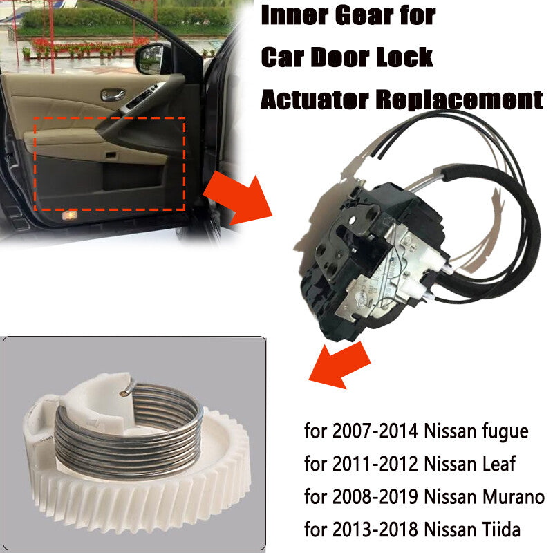 Door lock latch actuator gears are suitable for 2011-2017 for Nissan Juke and 2009-14 for Nissan Maxima.