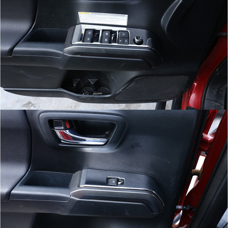 ABS chrome window switch panel cover trim suitable for Toyota Tacoma 2016 - 2023