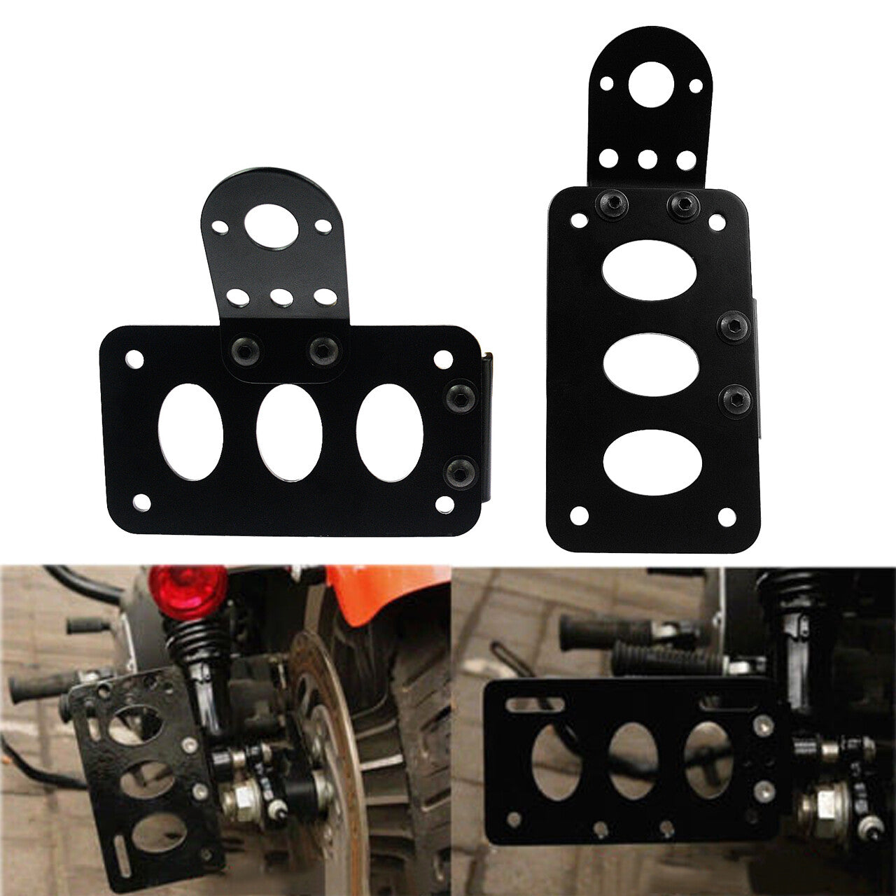 Motorcycle Black Side Mount License Plate Bracket Holder for Harley Chopper Dyna