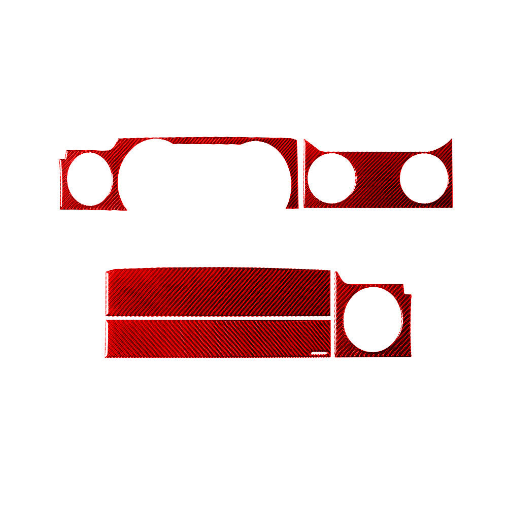 Red Carbon Fiber Console Panel Decorative Cover Trim for Ford for Mustang 2005-2009