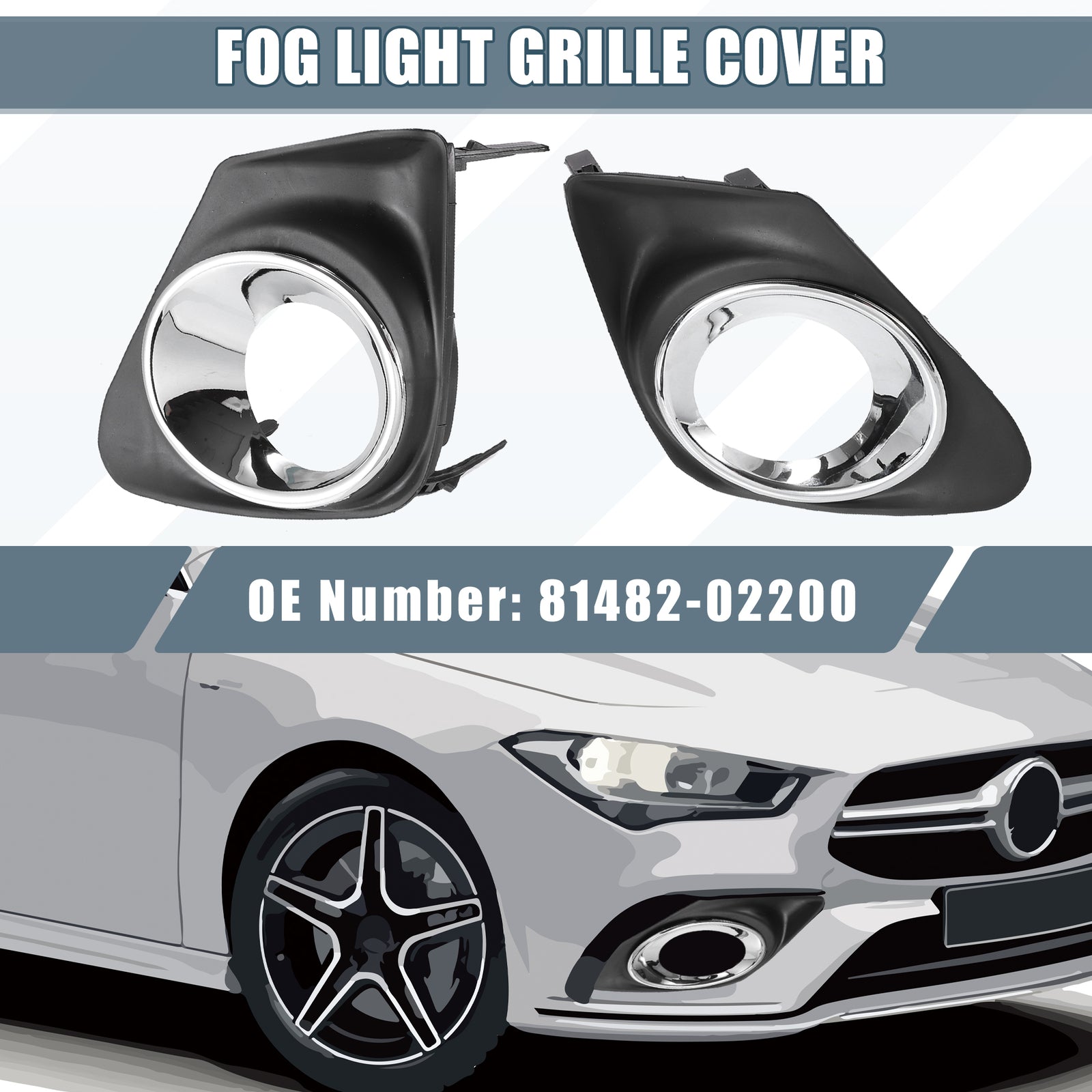 1 Pair Left Right Fog Light Grille Cover 81482-02200 81481-02210 for Toyota