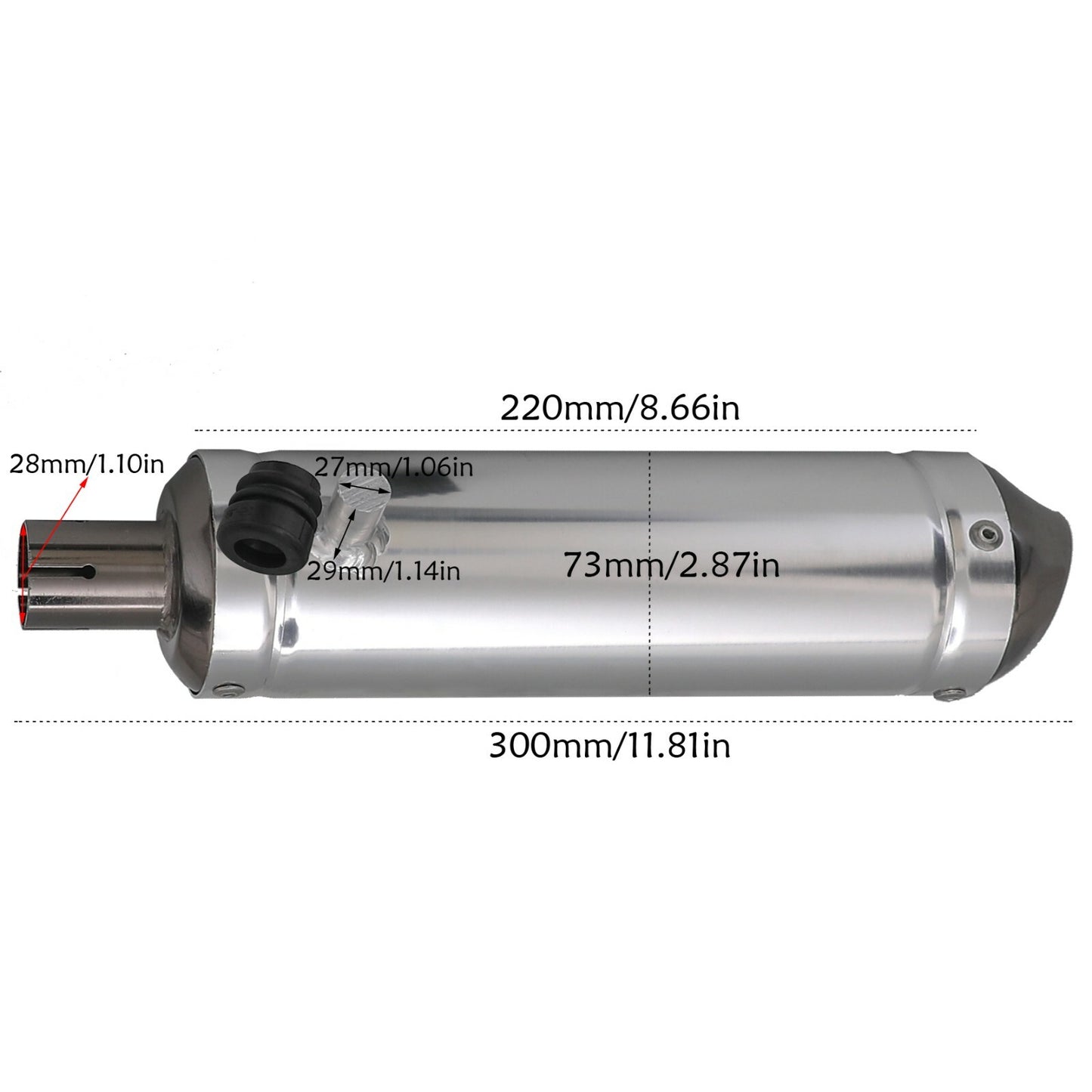28mm Exhaust muffler for 50cc 70cc 110cc 125cc 150cc Dirt Pit Bike Quad Apollo