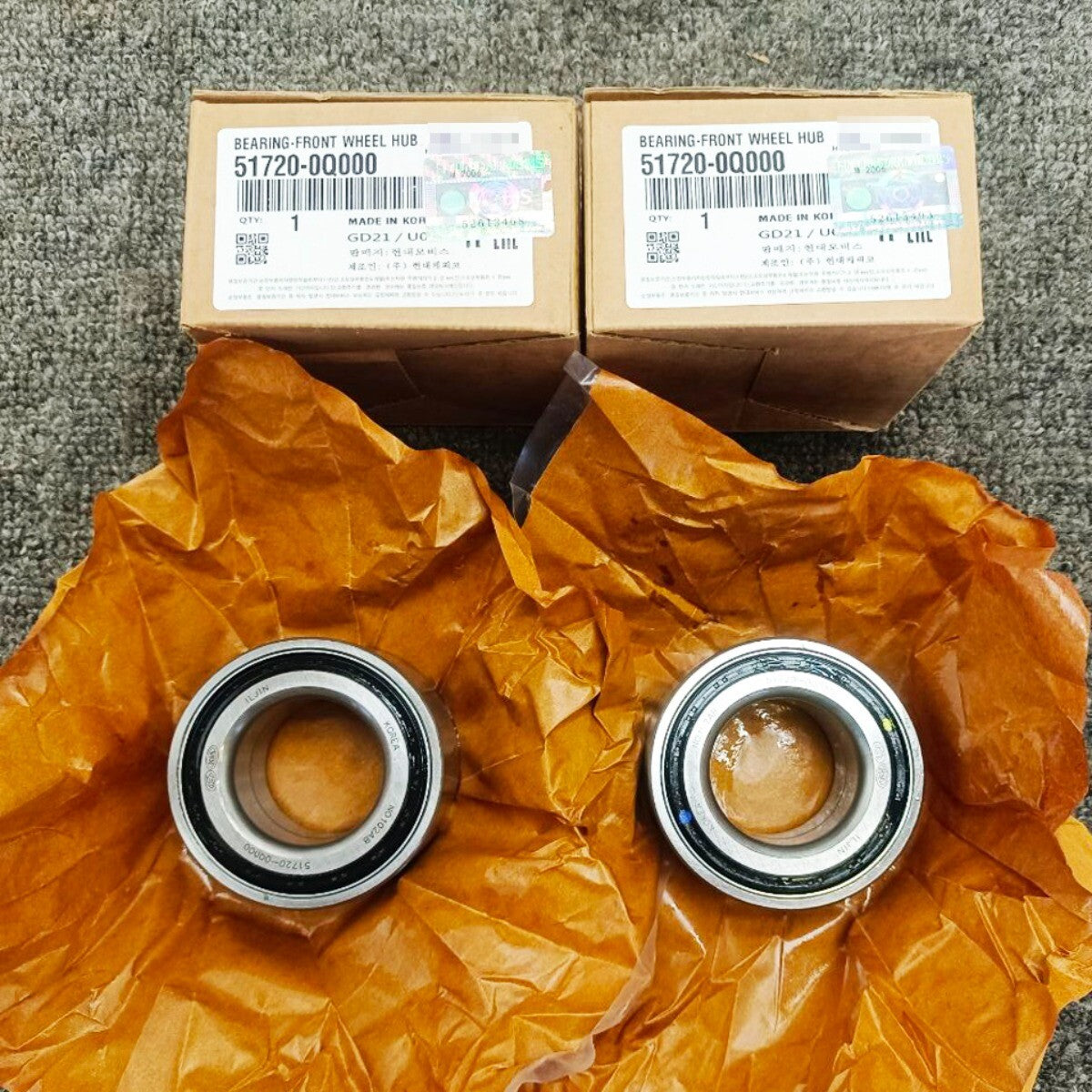 new 2X front wheel hub bearings for 07-19 for Elantra for Veloster Forte Soul 517200Q000