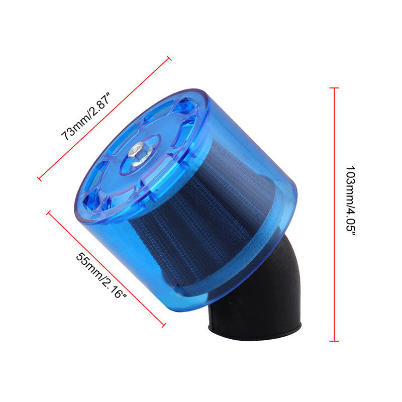35mm motorcycle air filter suitable for 50/110/125cc, splash-proof plastic protective cover.