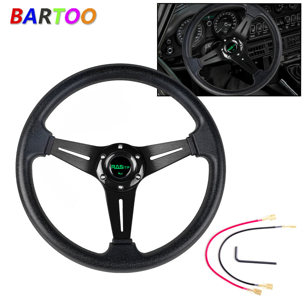 Universal 13.4x2.36 Racing Steering Wheel Aluminum Drifting Deep Dish Black