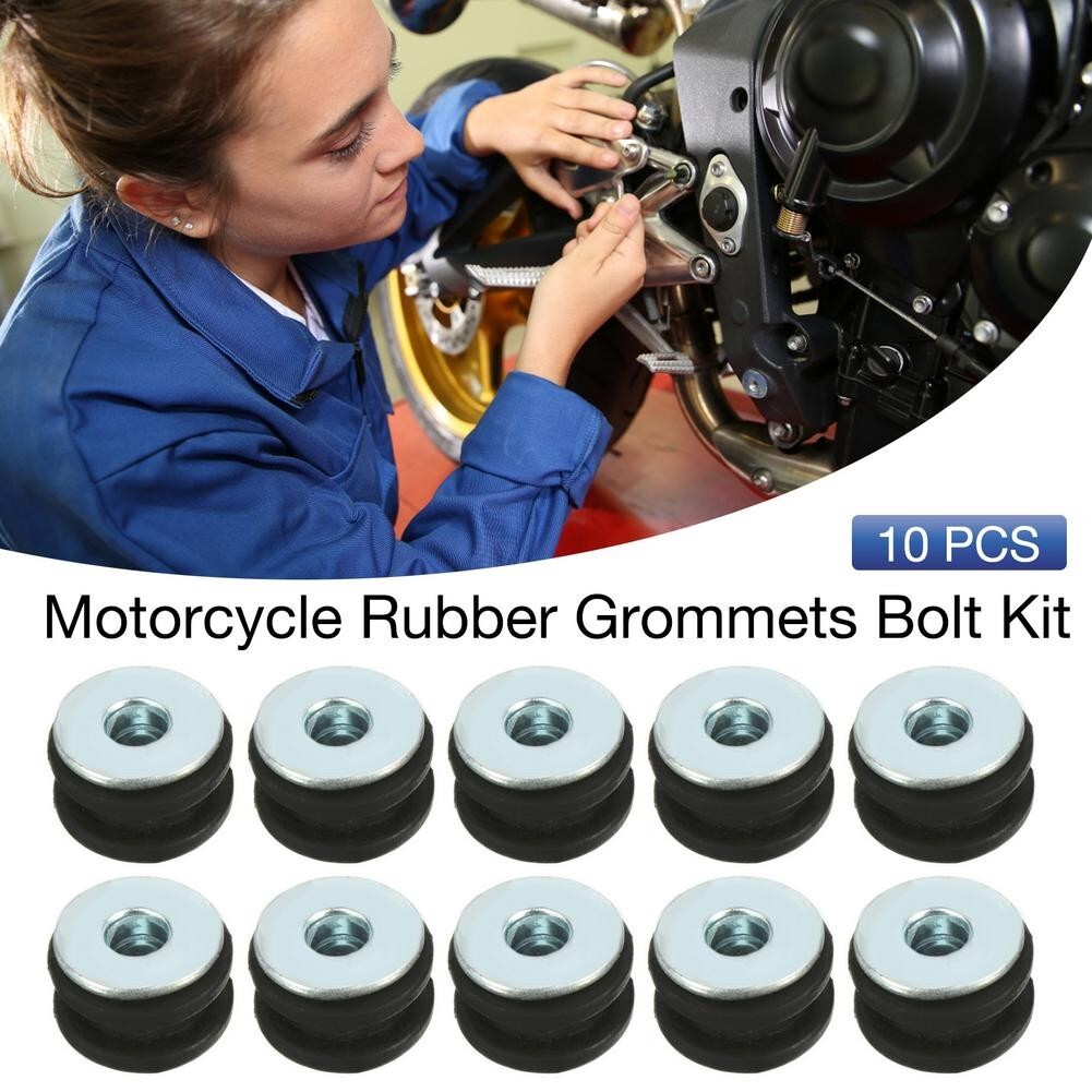 10Pcs Motorcycle Rubber Washers Bolts for Honda for Yamaha for Suzuki for Kawasaki Fairing