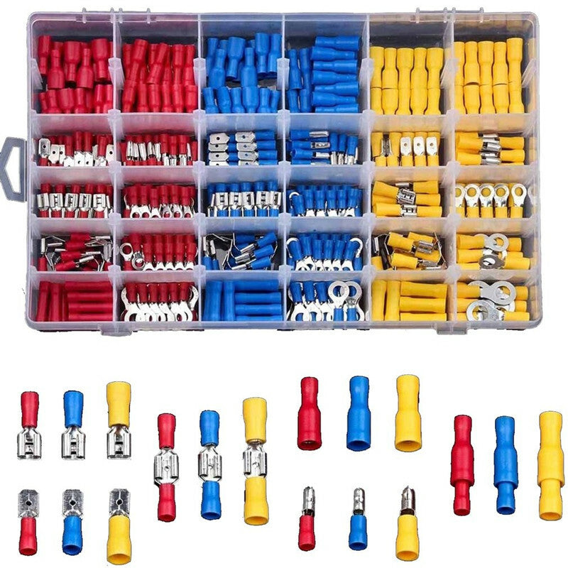 480pc Car Insulated Cable Connector Electrical Wire Assorted Crimp Terminals Kit
