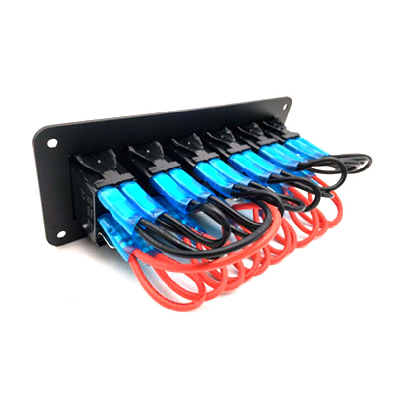 6-Gang joystick switch control panel with blue LED circuit charger for racing boats
