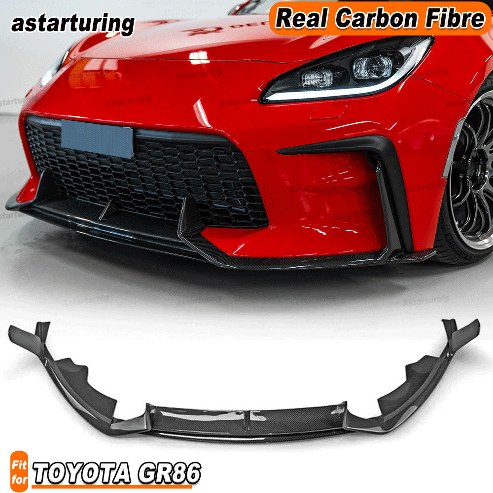 for TOYOTA GR86 BRZ 2022-24 REAL Carbon Fiber Front Bumper Lip Spoiler Splitter