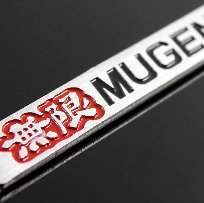 1-pack Mugen car rear sticker boots, trunk badges for Honda silver