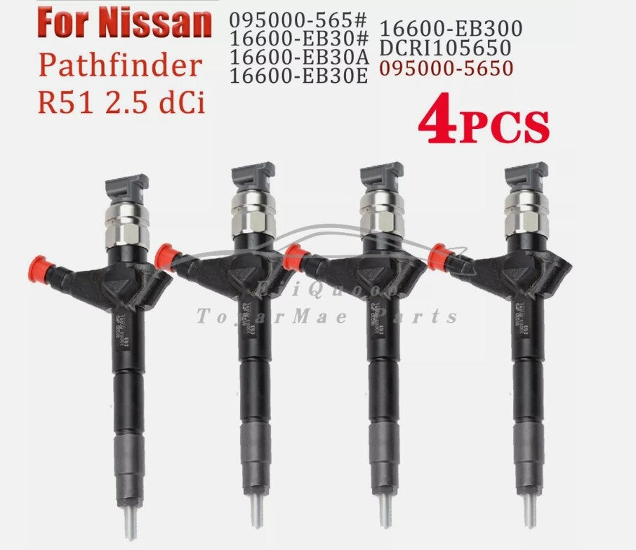 095000-5650 16600-EB300 4PCS Diesel Injector for Nissan Pathfinder 2.5 dCi