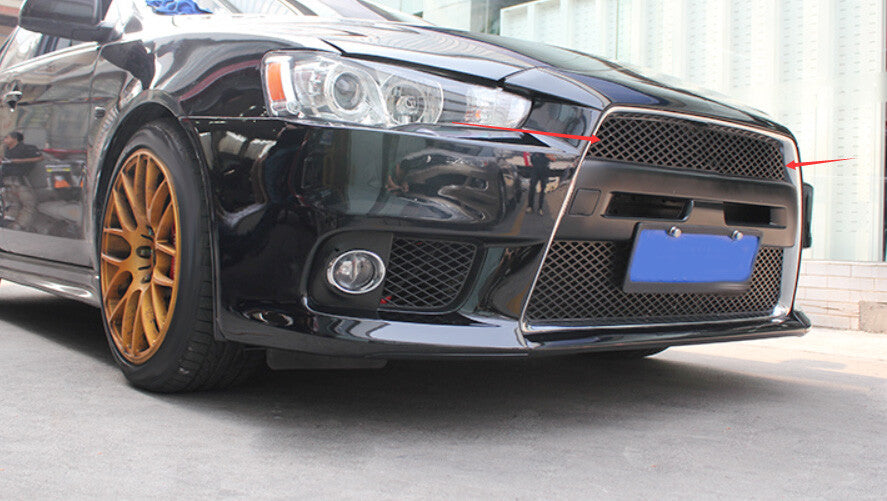 Black Front Upper Bumper Mesh Grill Grille for Mitsubishi Lancer Evolution 07-17