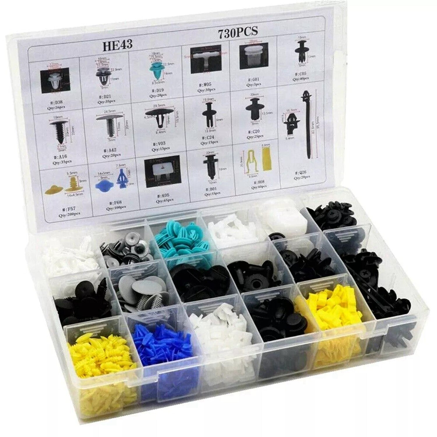 730 Pcs Trim Clips Car Body Plastic Push Pin Rivet Fasteners Assortments