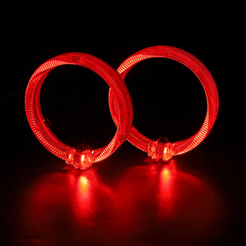 1Pair 3inch Red LED Angel Eyes For Bi-Xenon Projector Lens Headlight Retrofit