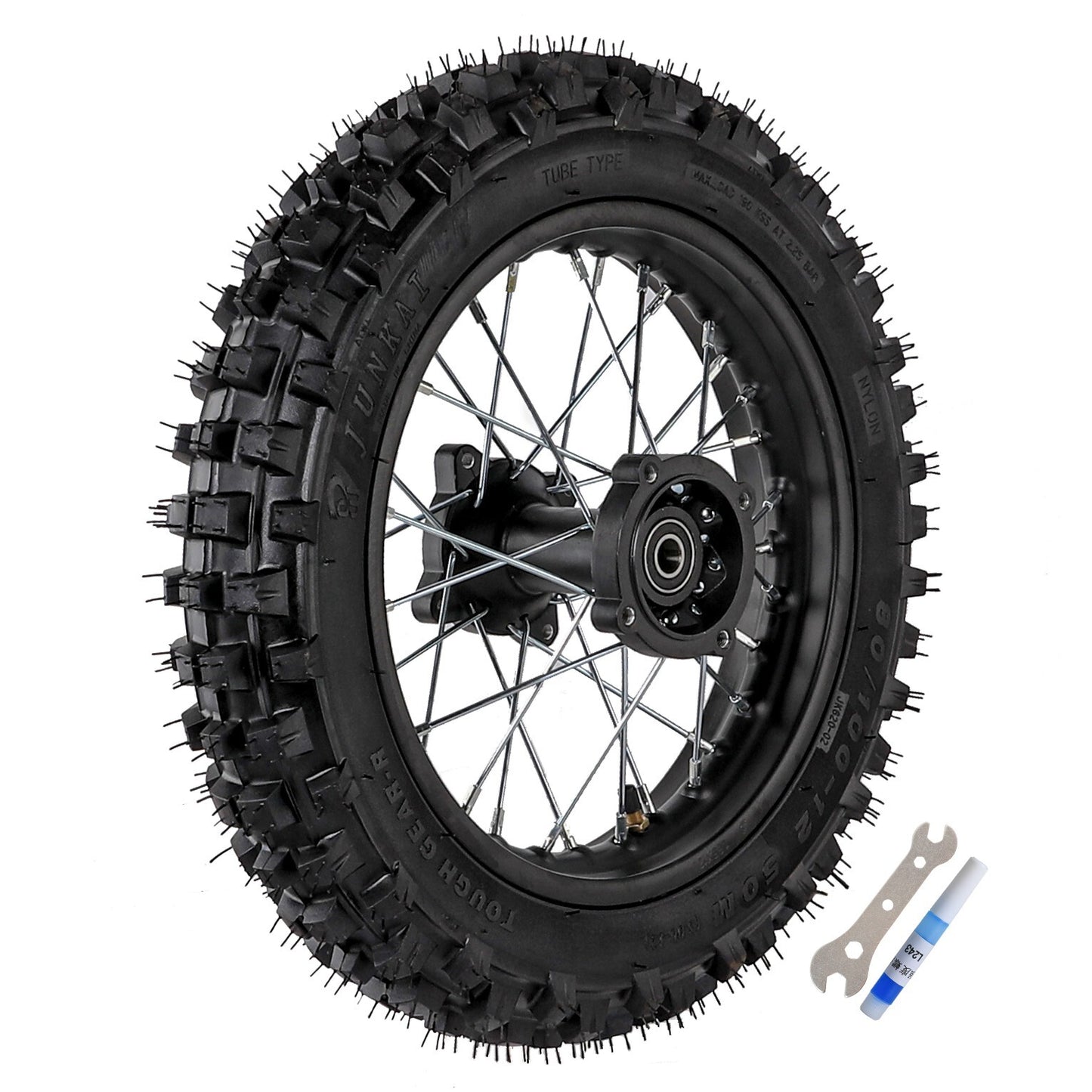 12-inch rear wheel, 80/100-12 tire, 3.00-12 rim, swingarm, Taodao SSR bicycle, 110cc, 125cc.