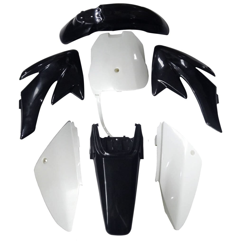 Decal graphics + plastic mudguards for Honda CRF70 motorcycles