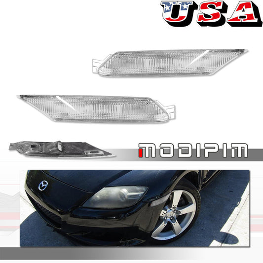 Suitable for 04-08 for Mazda RX-8 RX8 OE style transparent chrome front marker light housings
