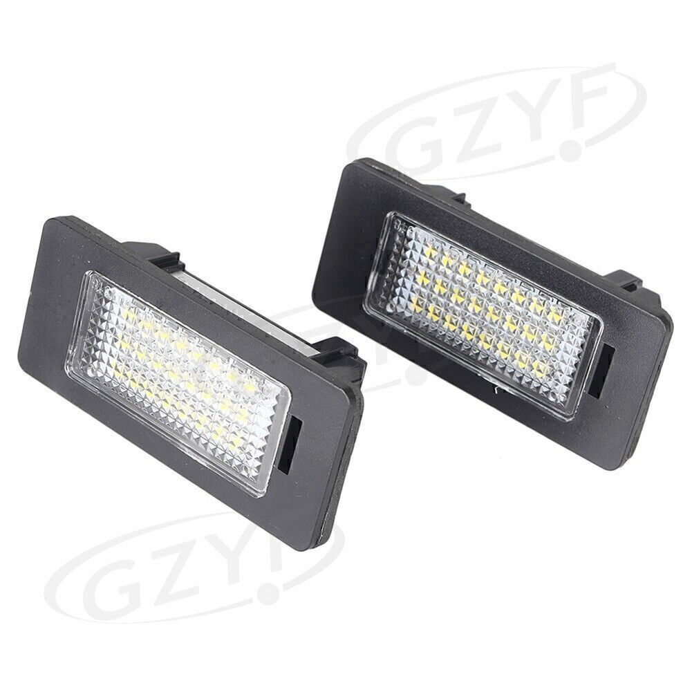 2-Pack Car LED License Plate Label Lights, Transparent, Suitable for BMW E82, E90, F10, F25, White