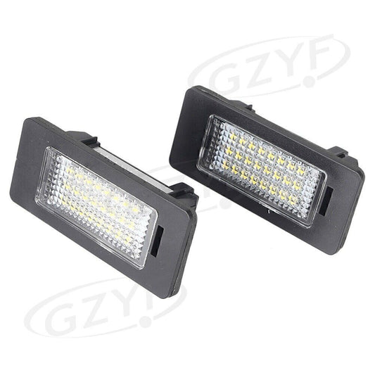 2-Pack Car LED License Plate Label Lights, Transparent, Suitable for BMW E82, E90, F10, F25, White