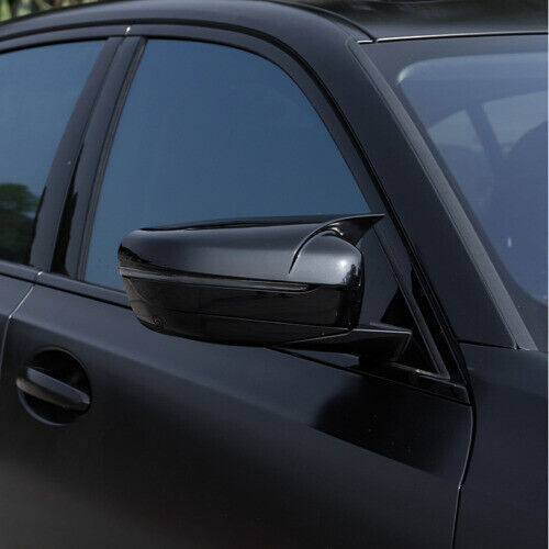 for BMW 5 Series 18-2023 ABS Black Ox Horn Rear View Side Door Mirror Cover Trim