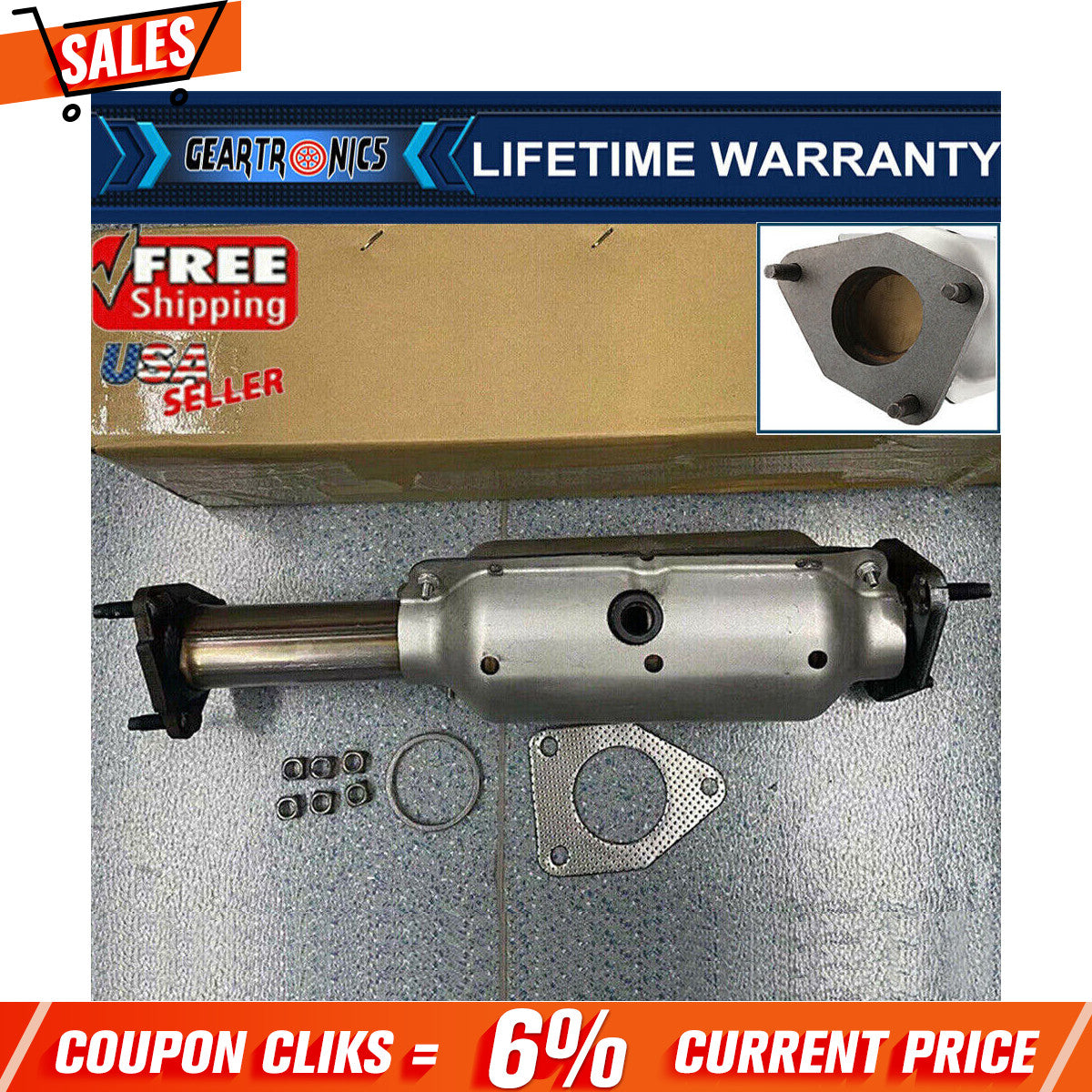FITS for HONDA PILOT 2003 2004 3.5L 6 CYL CATALYTIC CONVERTER with Gasket 16361 US