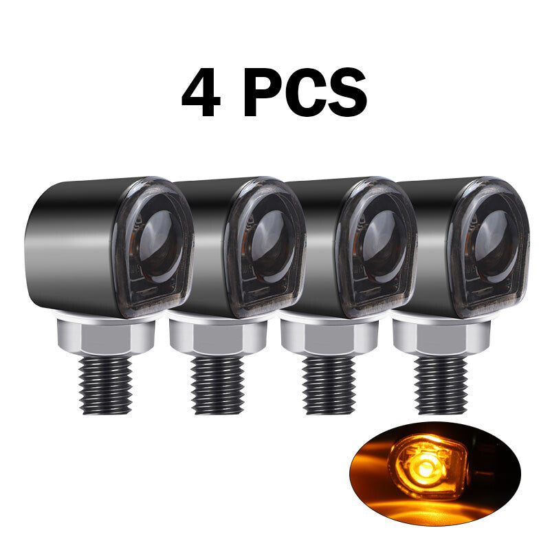 4¡ÁMotorcycle Universal 8mm Front Rear Bullet Turn Signals Blinker Lights LED