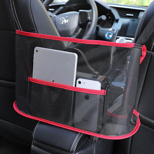 Advanced Car Pocket Handbag Holder Mesh Organizer Bag Car for Seat Side Storage Red
