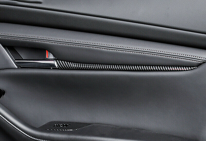 for Mazda 3 Axela 2019-2022 ABS Carbon Fiber Inner Door Panel Strip Cover Trim