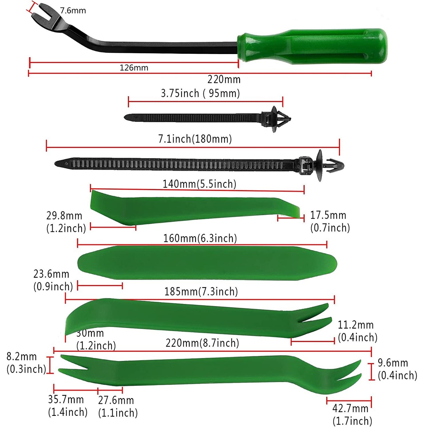 Car fastener clips, 980 pieces, automatic pin push clip, nylon bumper fender rivets, for .