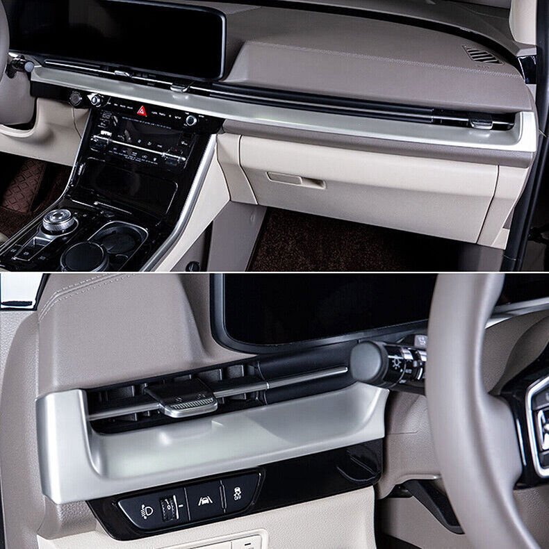 for Kia Carnival 22-23 Silver Center Dashboard Console Trim Strip Cover Trim 3x