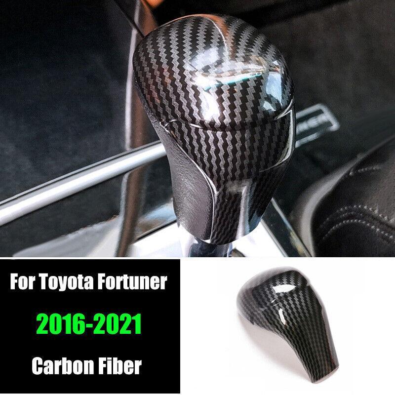 Carbon Fiber Central Console Gear Shift Knob Trim for Toyota Fortuner 2016-2021