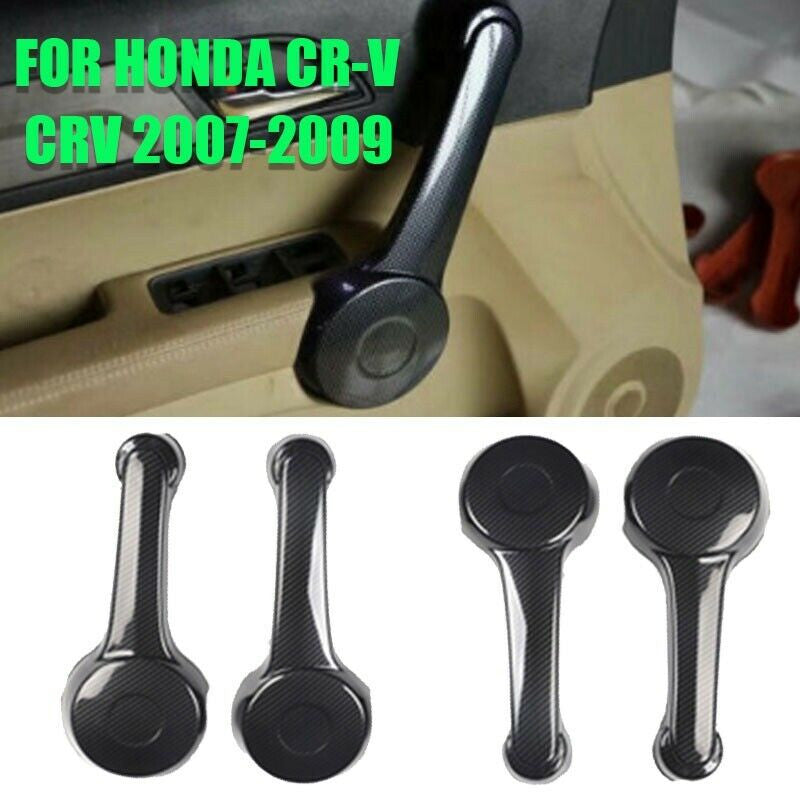 for Honda CRV CR-V 2007-09 Carbon Fiber ABS Inner Door Armrest Assist Trim Cover