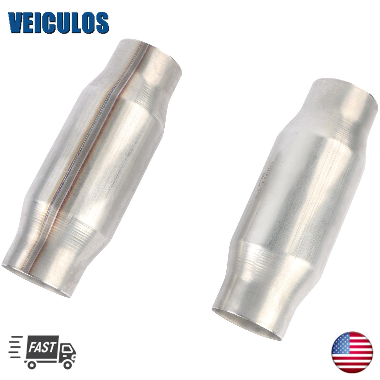 For 2PCS 3 Universal Catalytic Converter Stainless Steel Weld-On EPA OBDII