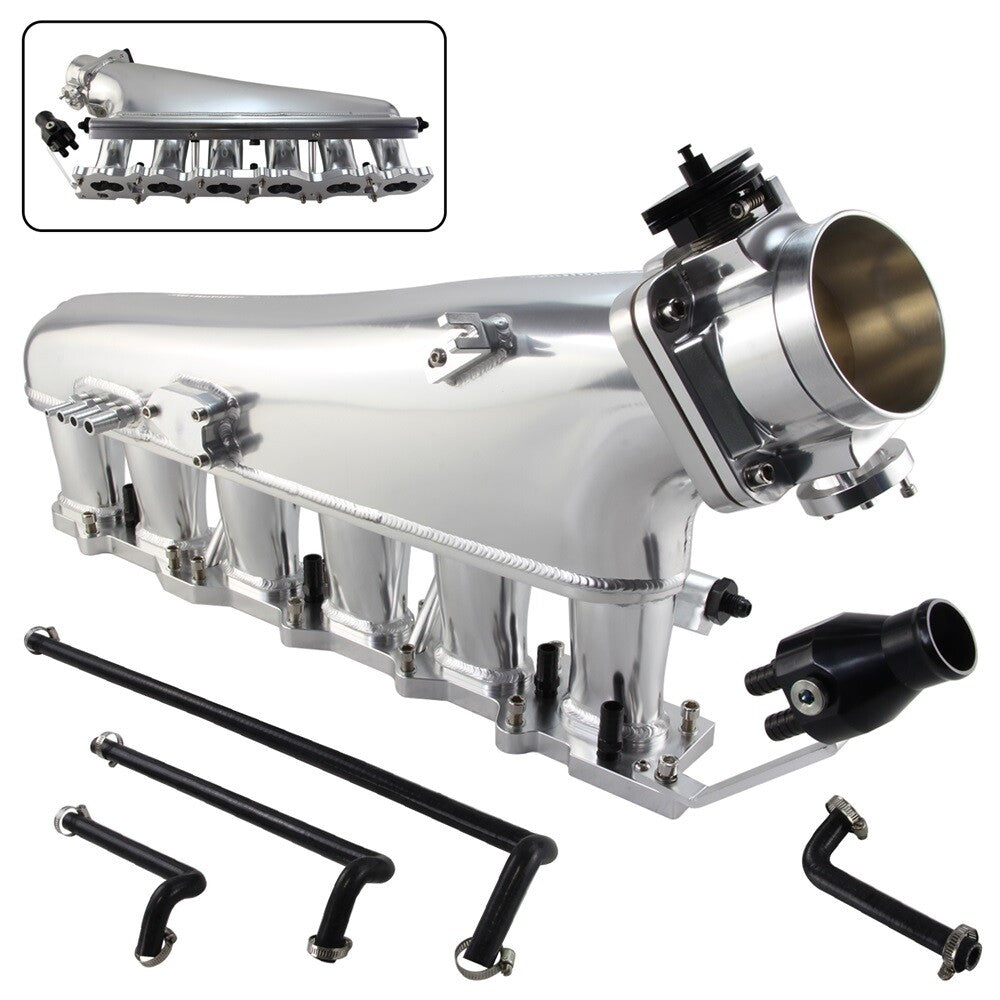 Intake Manifold Fuel Rail 90mm Throttle Body For Skyline RB25DET R33 2.5L 93-98