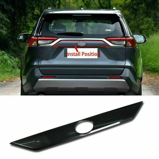 For 2019-2023 for Toyota RAV4 Rear Trunk Tailgate Lid Cover Trim Carbon Fiber Parts