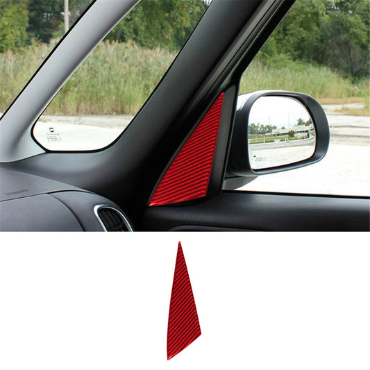 Red Carbon Fiber Passenger side door Pillar Panel Cover Trim for Fiat 500L 14-17