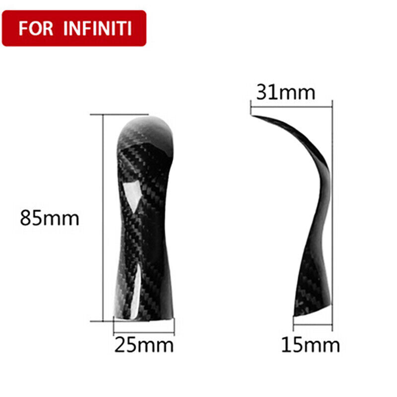 Real Carbon Fiber Console Gear Shift Knob Cover Fit for Infiniti Q50 Q60 2014-22