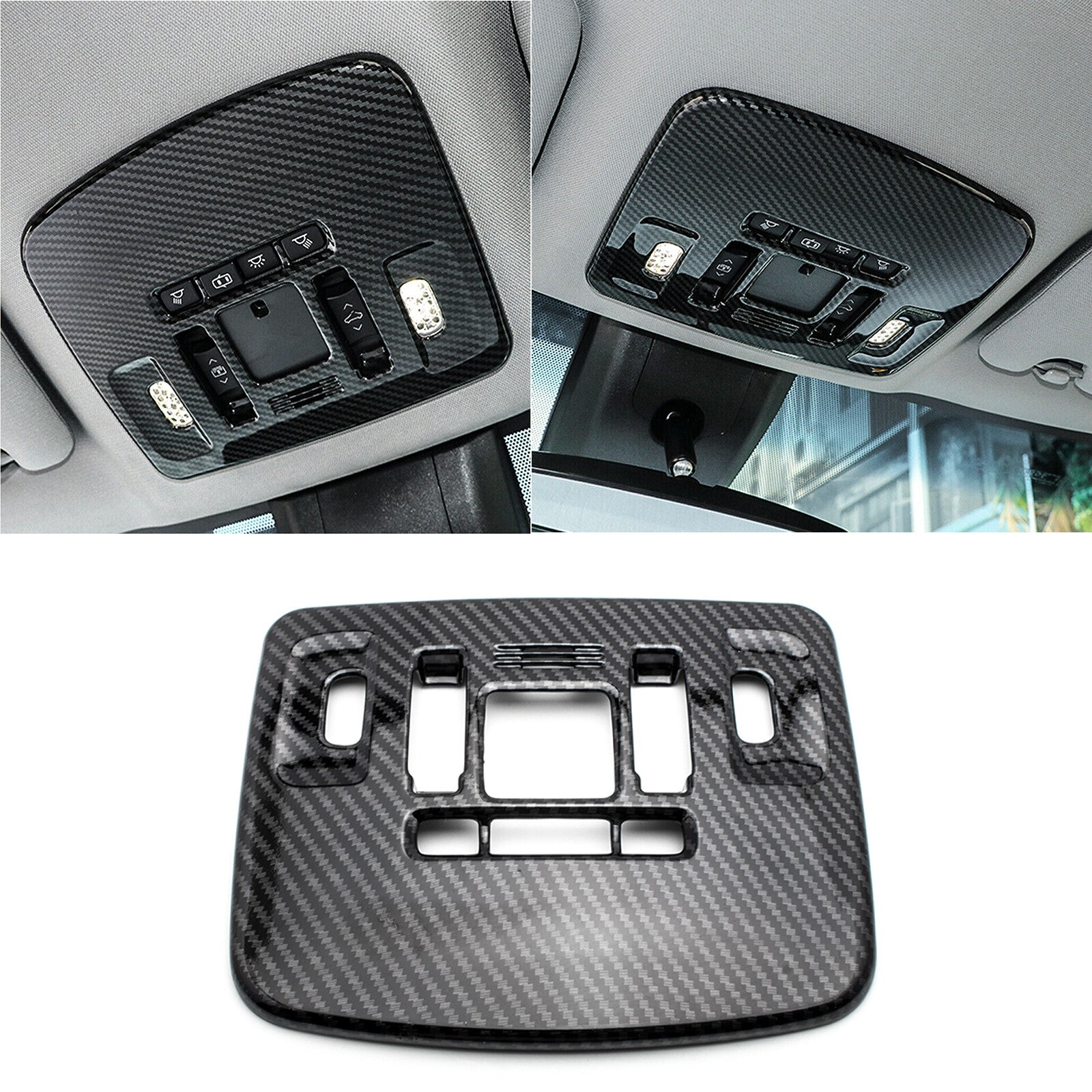 for Toyota for Camry 2018 2019 ABS Carbon Fiber Front Reading Light Lamp Cover Trim